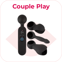 Nahrievacia masážna hlavica Couple Play s tromi nástavcami (21,5 cm)