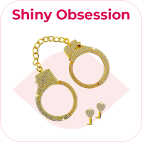 Zlaté kovové putá na ruky Shiny Obsession