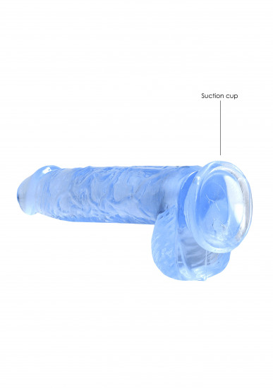 Realistické dildo Clear Pleasure (15 cm), modré