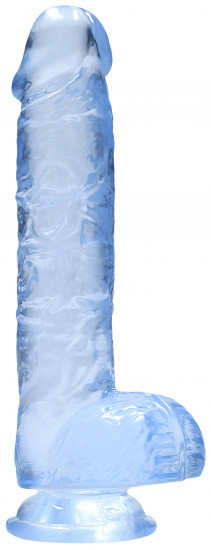 Realistické dildo Clear Pleasure (15 cm), modré