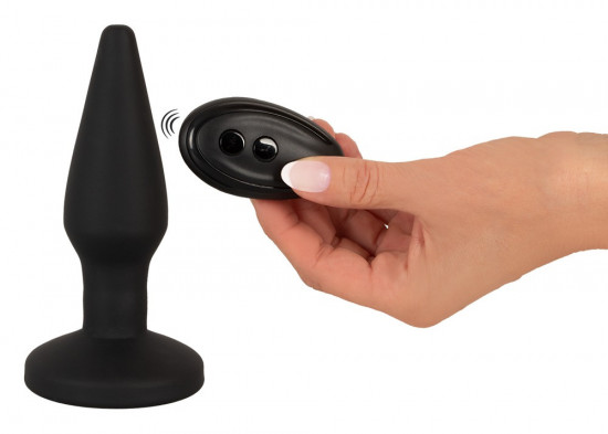 RC nafukovací vibračný análny kolík s diaľkovým ovládaním (14,5 cm)