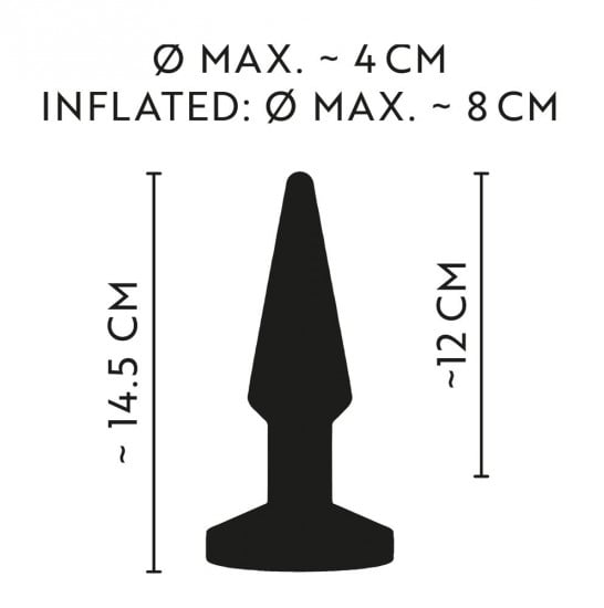 RC nafukovací vibračný análny kolík s diaľkovým ovládaním (14,5 cm)