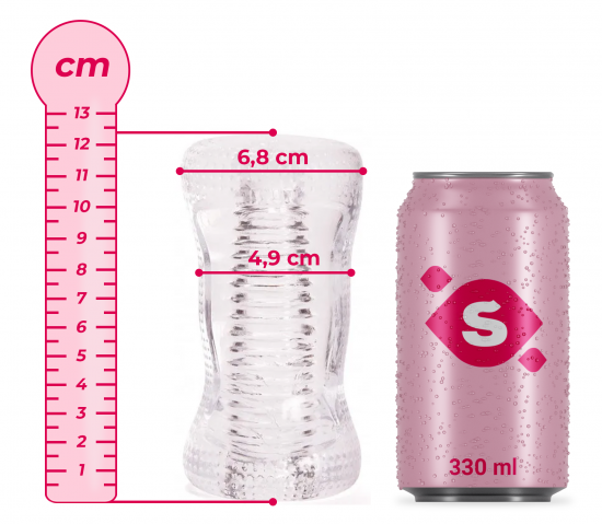 Masturbátor Clear Jack (12,4 cm) + darček erekčný krúžok