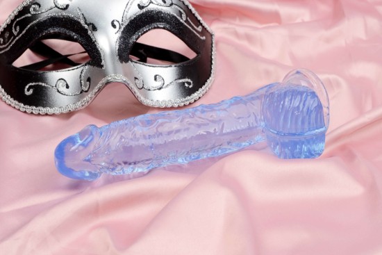 Realistické dildo Clear Pleasure (15 cm), modré