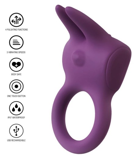 Vibračný erekčný krúžok Silicone Rabbit