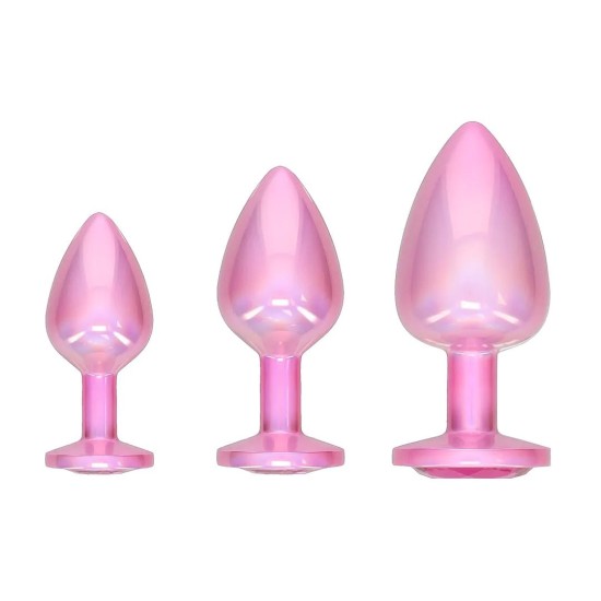 Ouch! by Shots Paris Collection - Metal Anal Plug Set - Pink