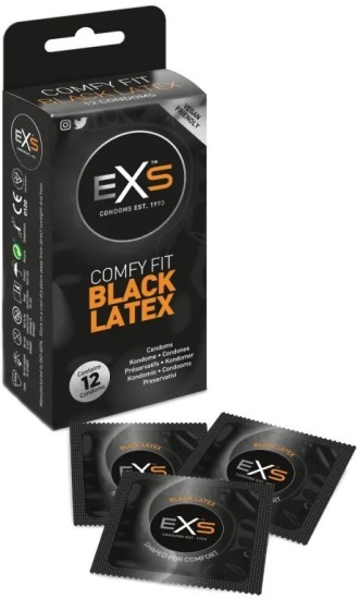 EXS Blatex – čierne kondómy (12 ks)