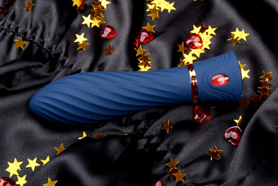 Vibrátor z dvojitého silikónu Blue Velvet (15 cm)