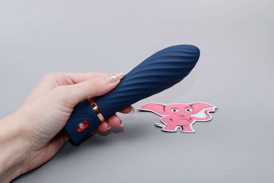 Vibrátor z dvojitého silikónu Blue Velvet (15 cm)