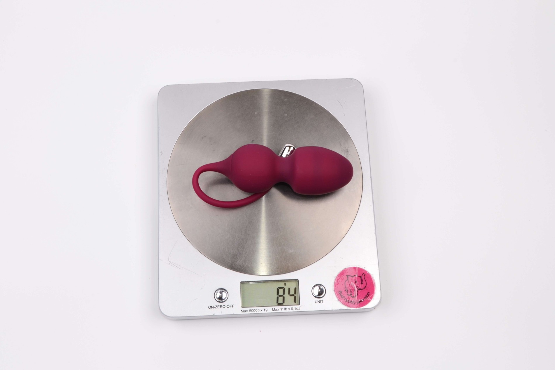 Vibračné venušine guľôčky Juicy Plum s diaľkovým ovládaním, hmotnosť