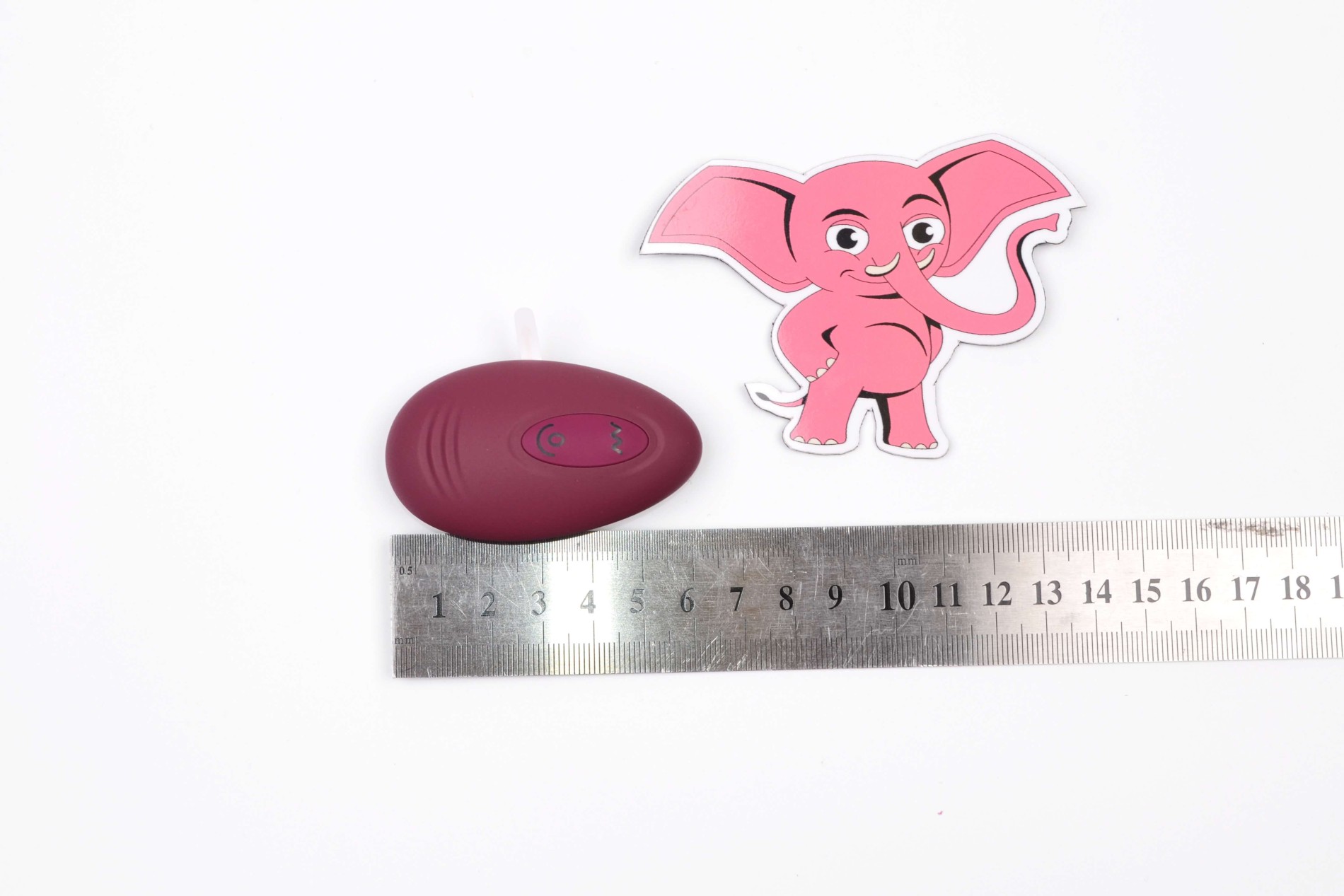 Vibračné venušine guľôčky Juicy Plum s diaľkovým ovládaním, rozmery