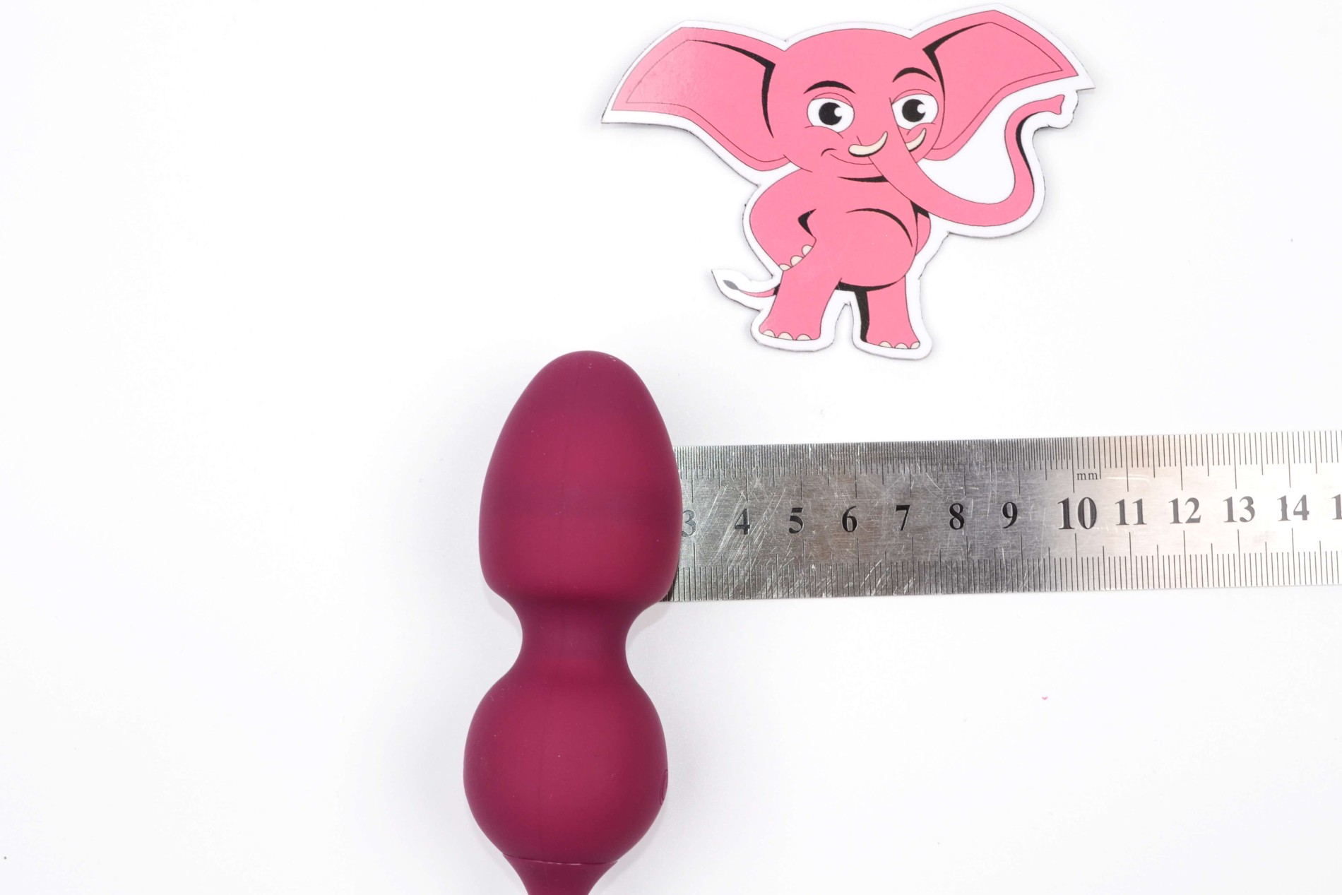 Vibračné venušine guľôčky Juicy Plum s diaľkovým ovládaním, rozmery