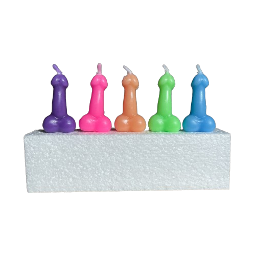 Farebné sviečky na tortu Party Penises (5 ks)