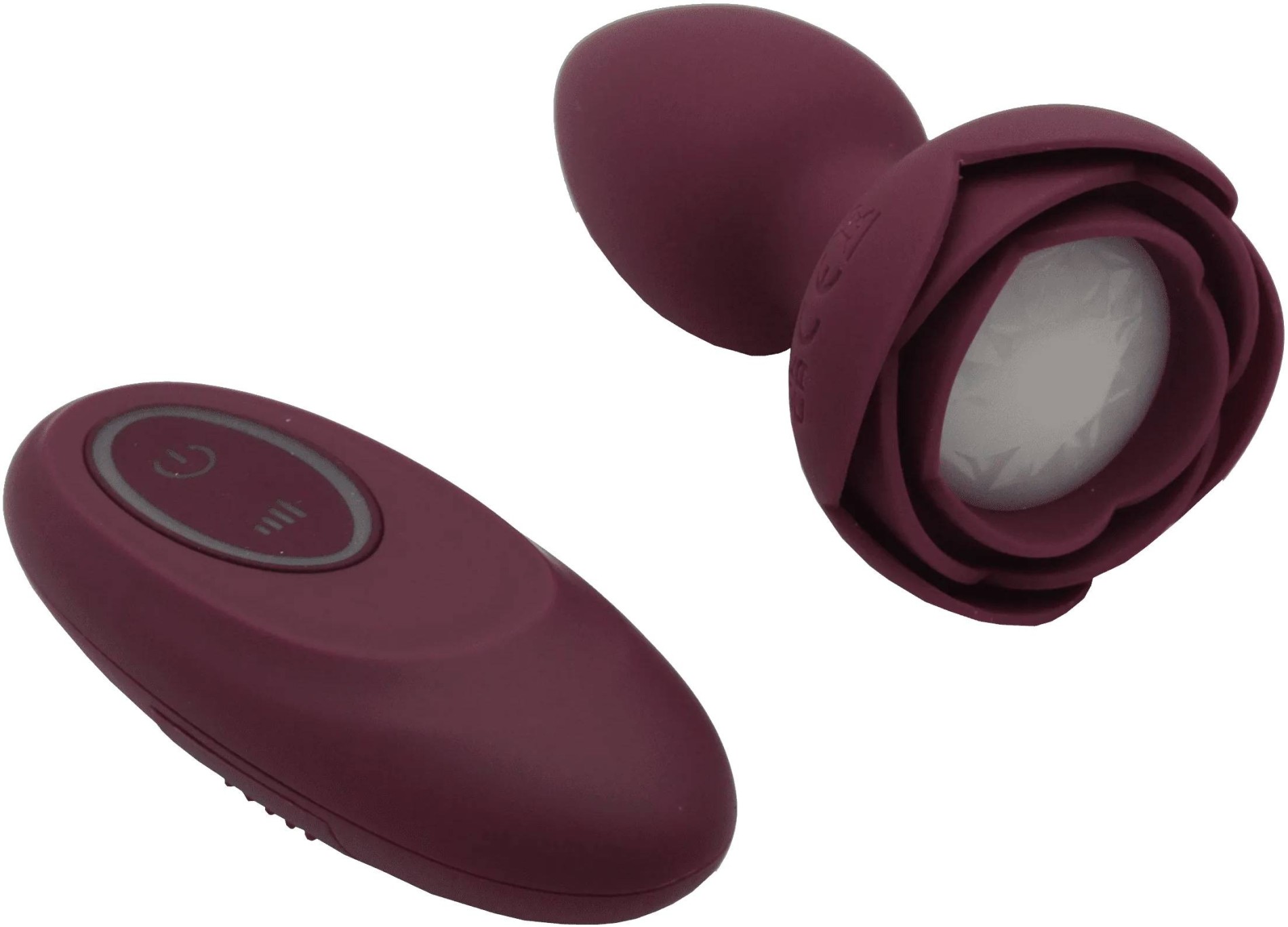 Svietiaci análny kolík s dotykovým tlačidlom Rose Flash (9,5 cm)