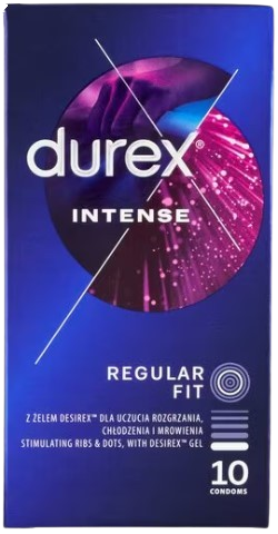 Durex Intense Orgasmic – vrúbkované kondómy (10 ks)