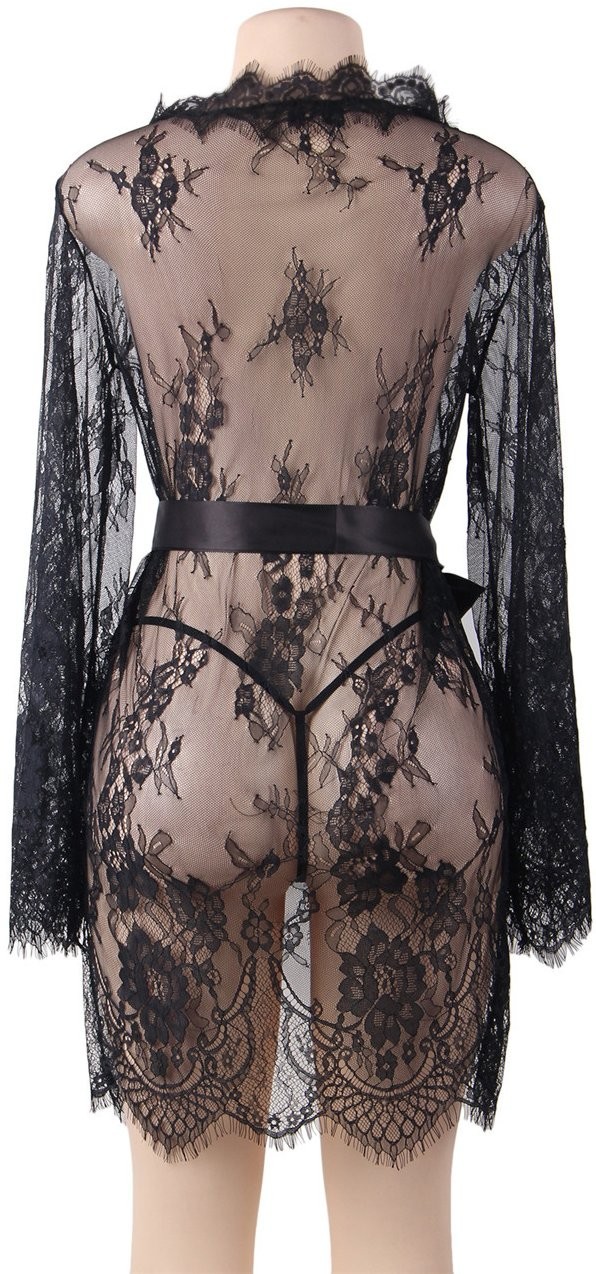 Plus size čipkovaný župan Veronica