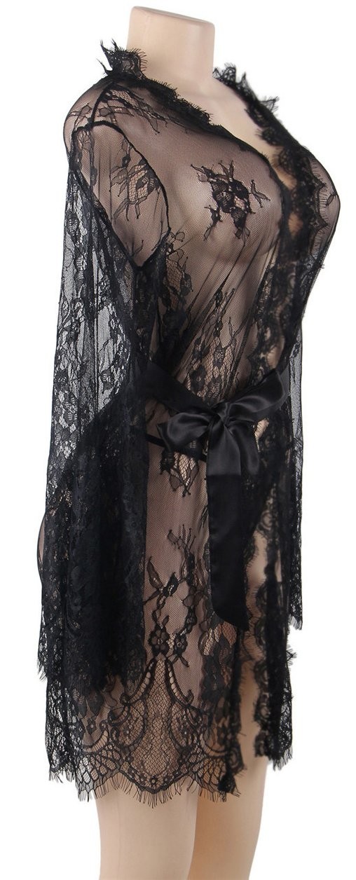 Plus size čipkovaný župan Veronica