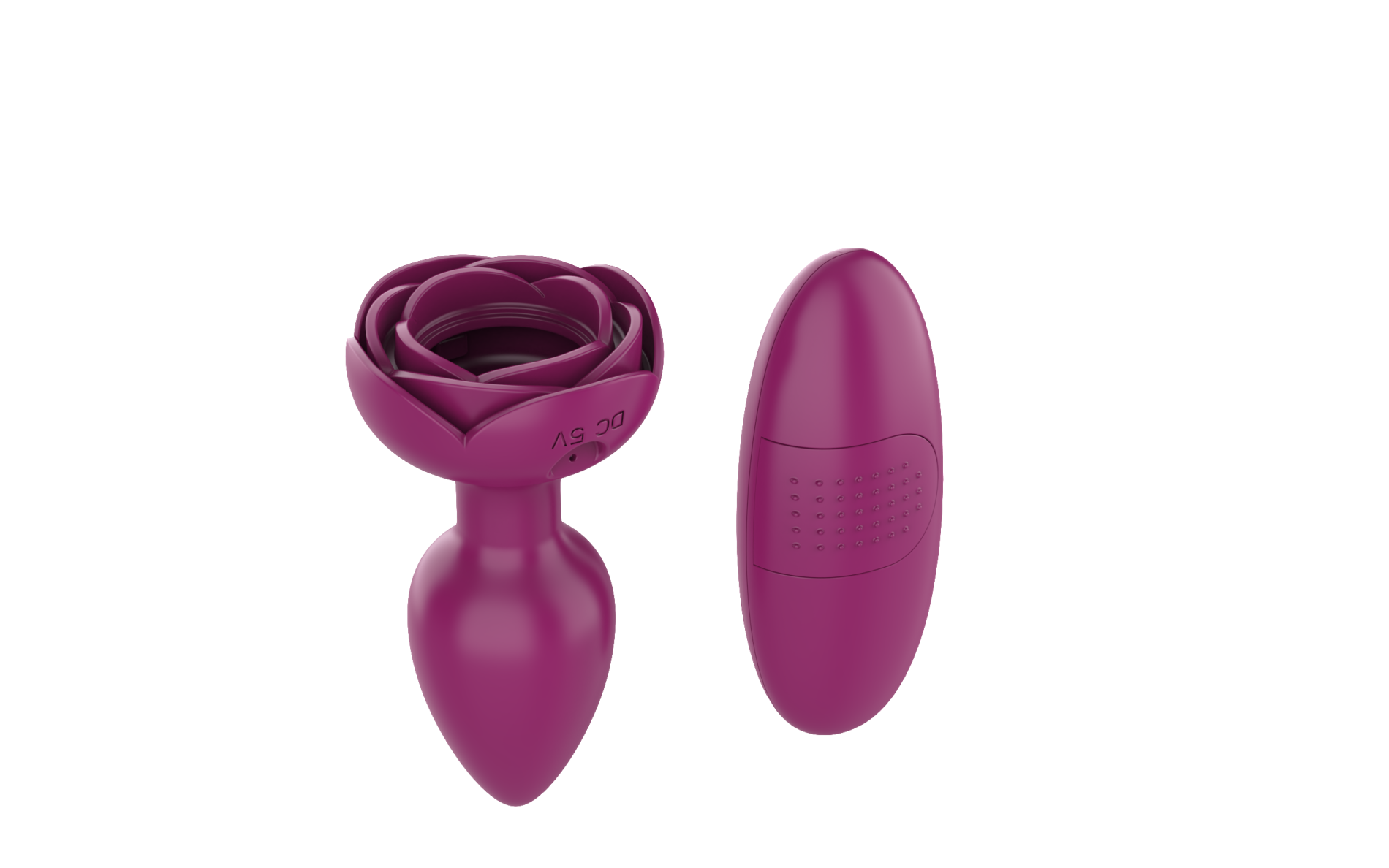 Svietiaci análny kolík s dotykovým tlačidlom Rose Flash (9,5 cm)