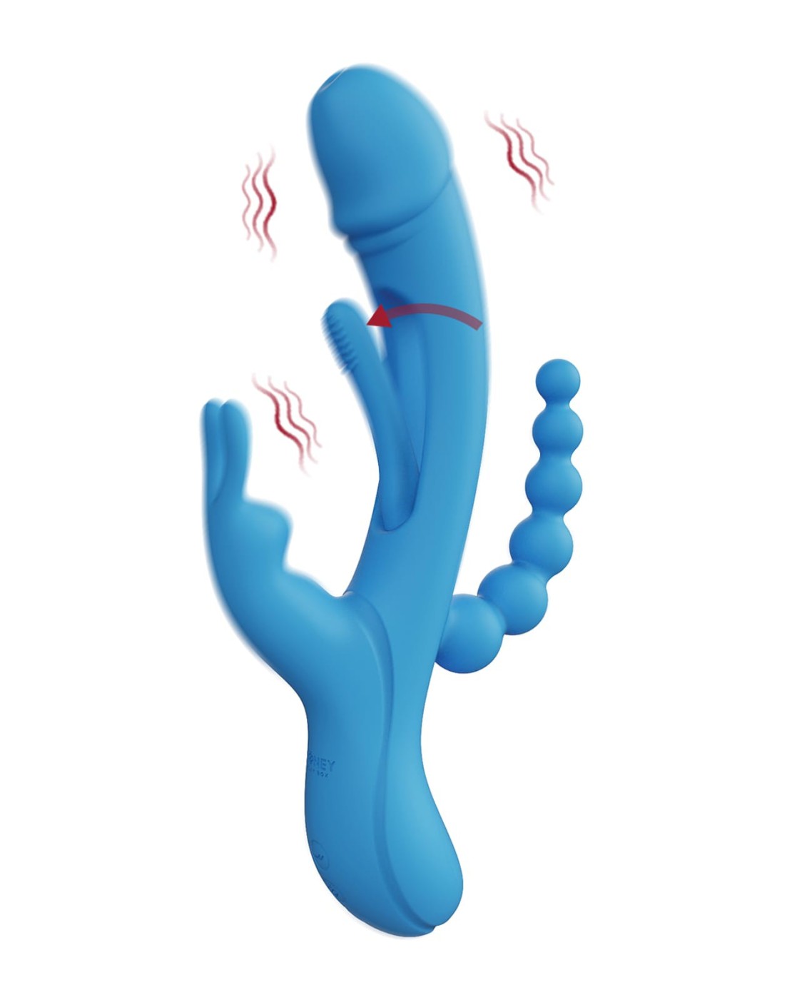 TRILUX Kinky Finger Rabbit Vibrator with Anal Beads Blue