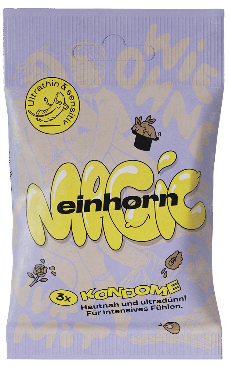 Einhorn Condoms: MAGIC, thin vegan condoms in the chips bag
