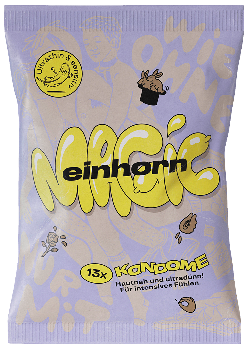 Einhorn Condoms: MAGIC, thin vegan condoms in the chips bag