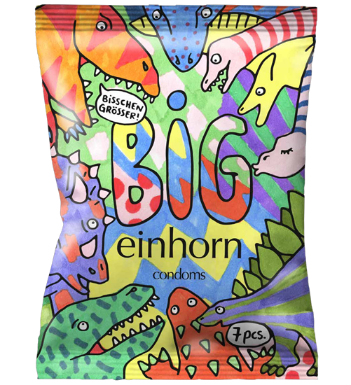 Einhorn Condoms: Tyrannosaurus Sex, 7 condoms in the chips bag