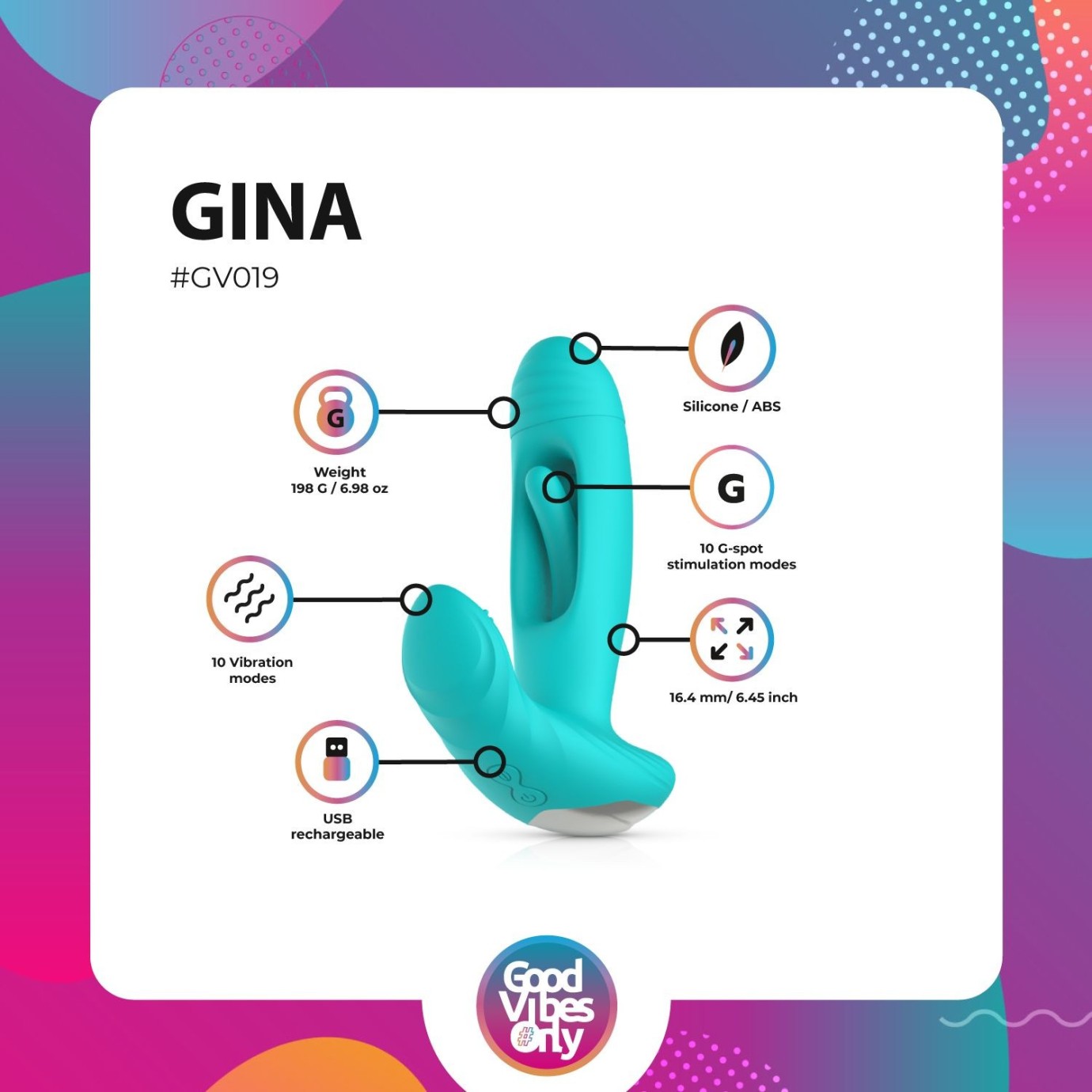 GOOD VIBES ONLY - Gina Vibračný G-bod Vibrátor