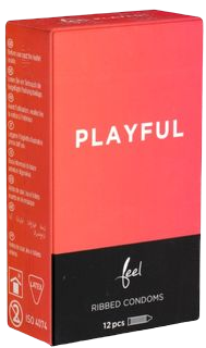Feel «Playful» condoms with intense ribs - stimulating for HIM 12 pcs