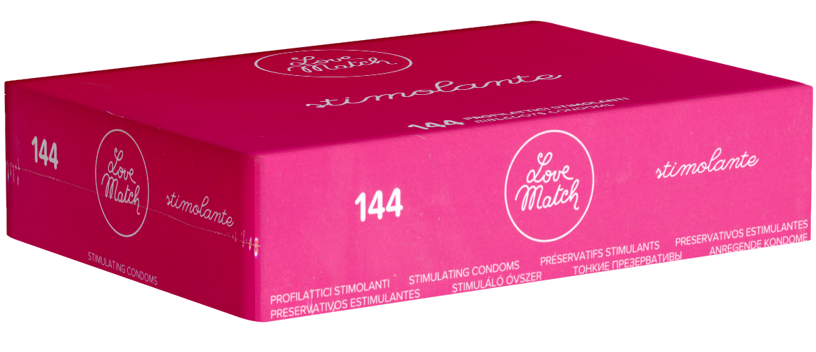 Love Match Bulk-Pack: Stimolante, 144 stimulating condoms