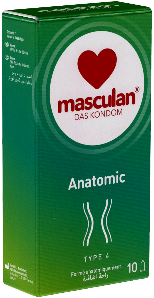 Masculan Single: Typ 4 (anatomic), 10 condoms