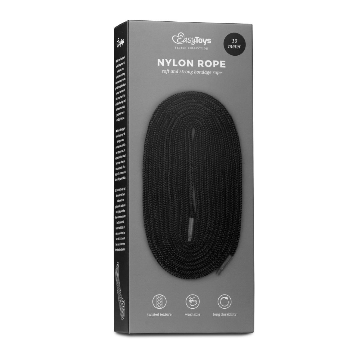 EASYTOYS FETISH COLLECTION Čierne Bondážne Lano - 10m