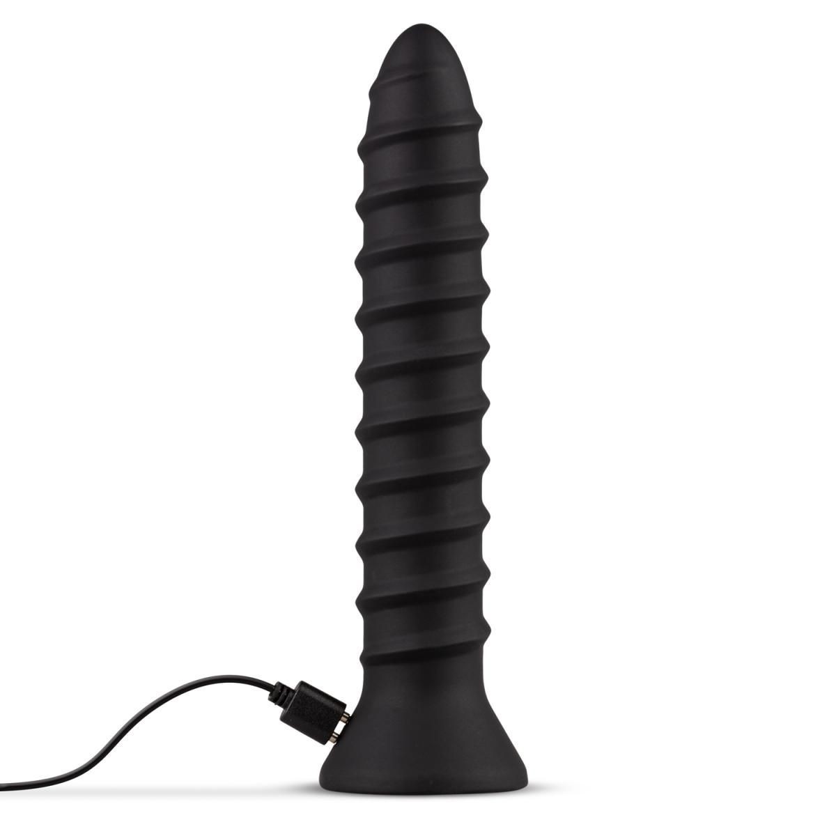 EASYTOYS ANAL COLLECTION vibračný análny kolík so závitovým tvarom – veľký