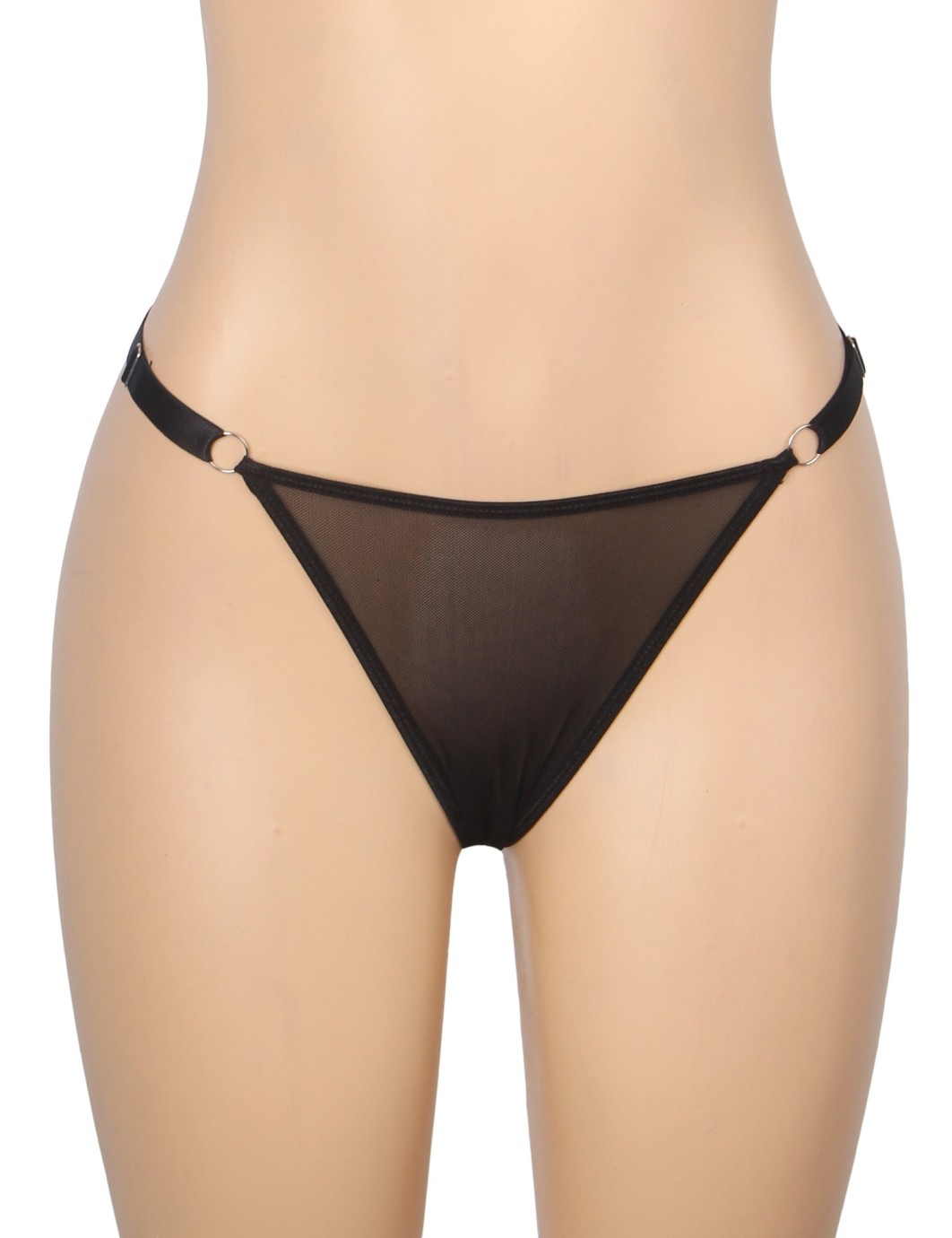 Black Sexy Lace Ruffled Suspender Nightdress