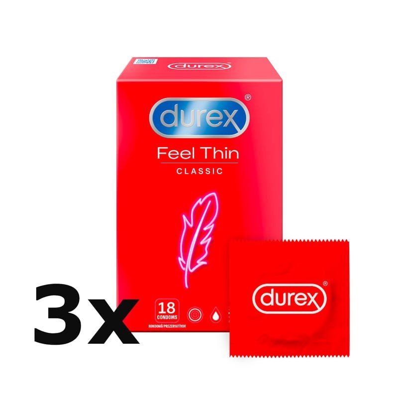 Durex Feel Thin Classic - tenké kondómy (3 ks)