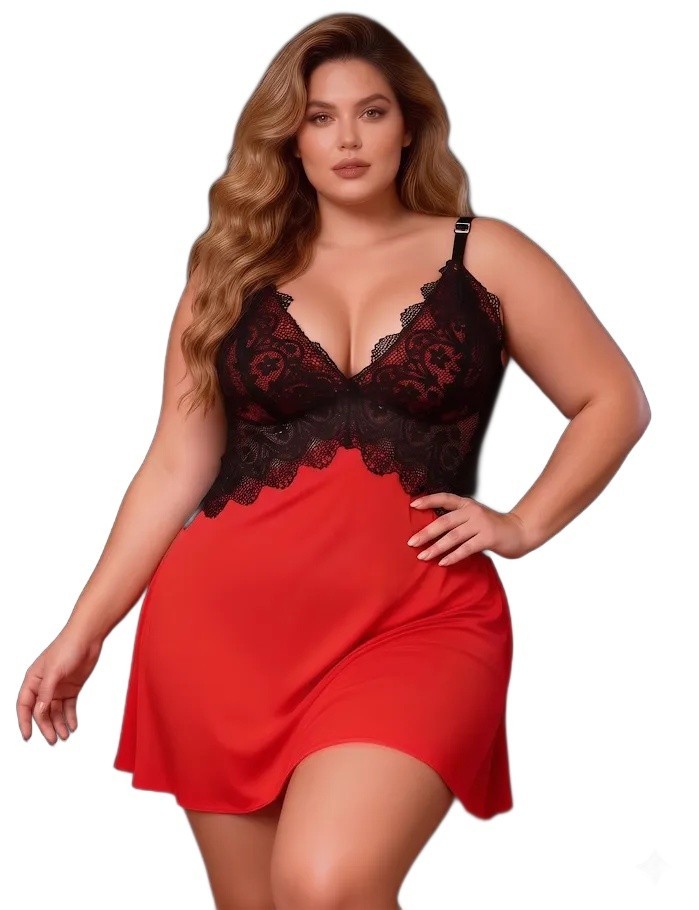 Čipkovaná košieľka Inferna Black-Red