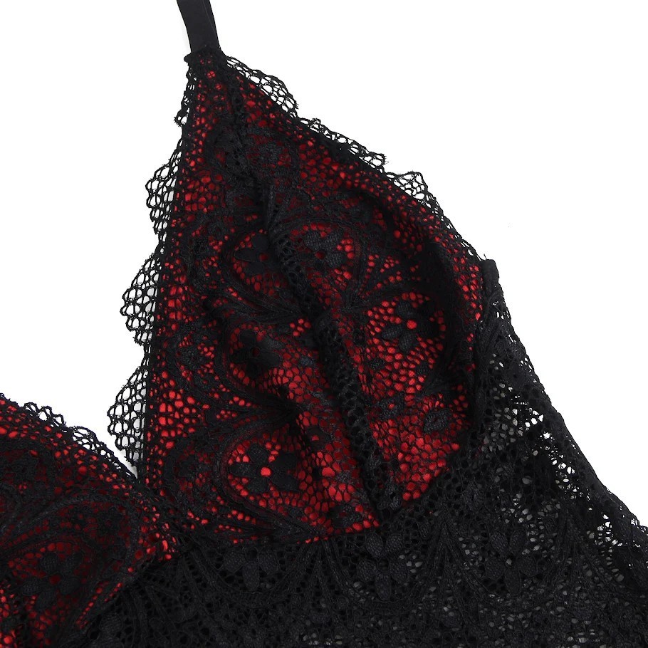 Čipkovaná košieľka Inferna Black-Red