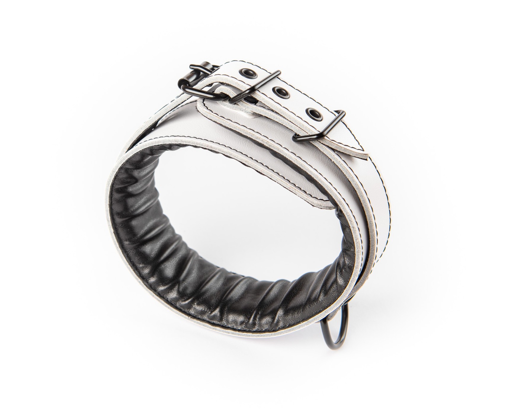 Kožený obojok z bielej kože Sexy Elephant – Aria Collar
