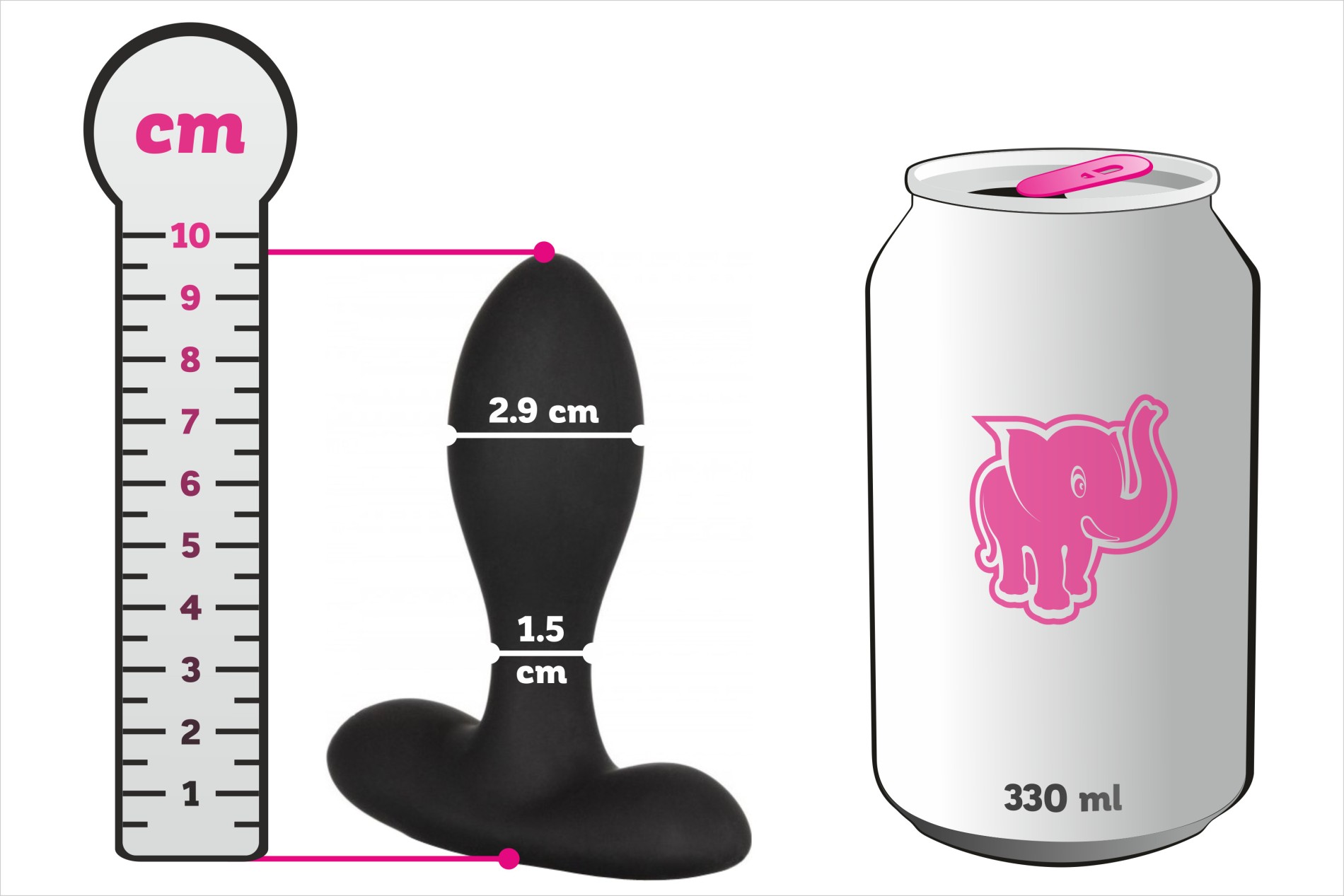 Vibračný análny kolík Probe s plechovkou