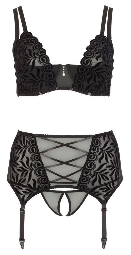 Plus size čierny komplet Pretty Lust