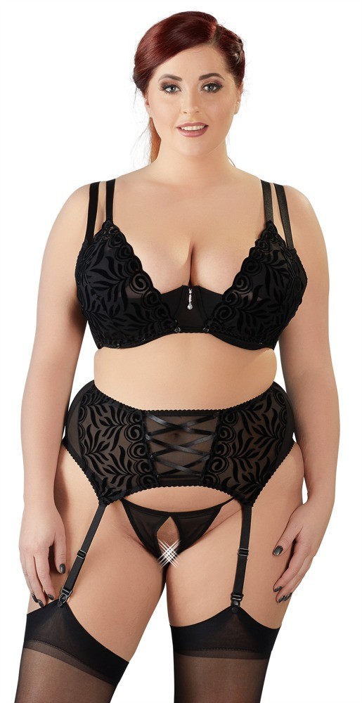Plus size čierny komplet Pretty Lust