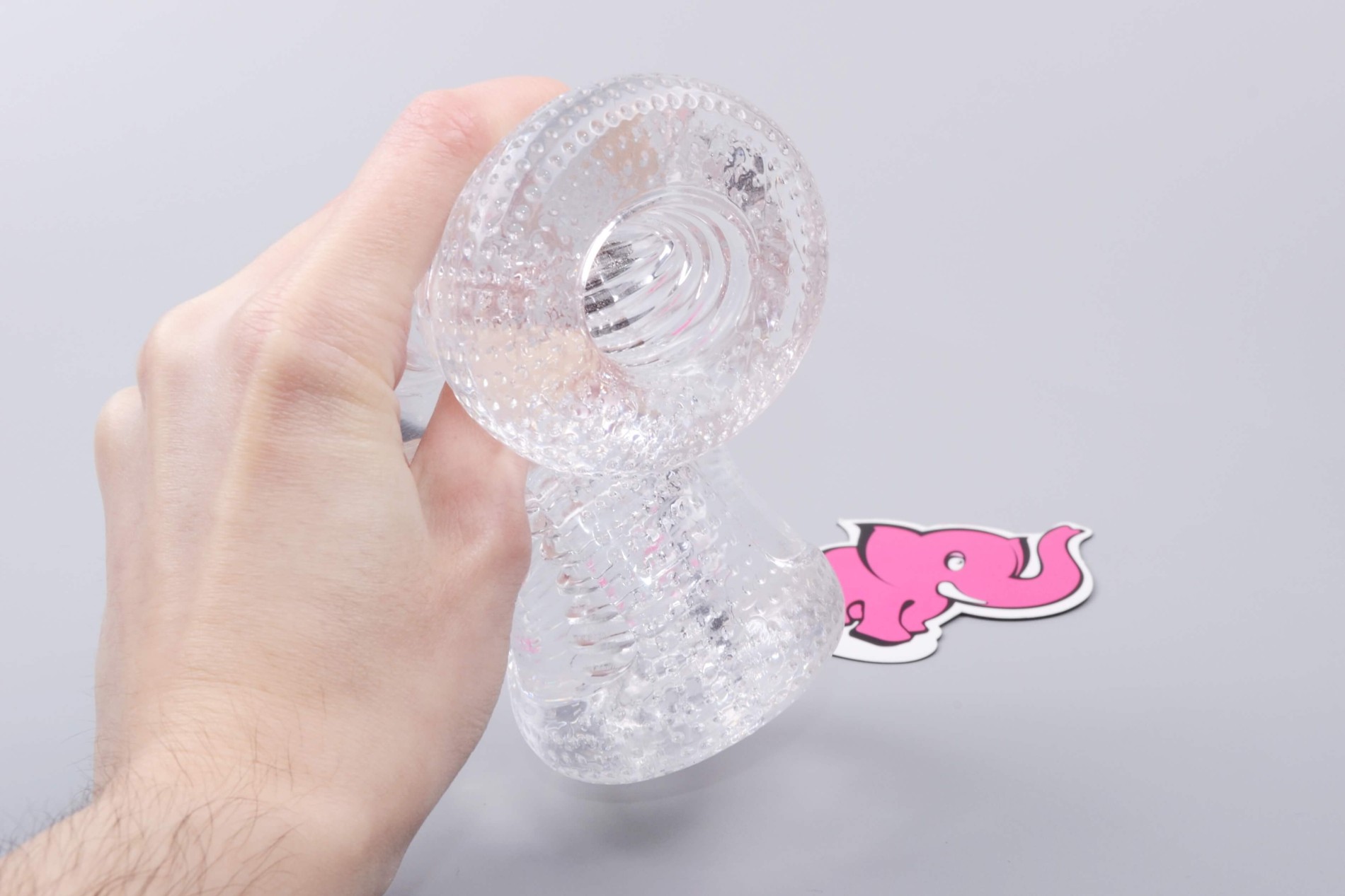 Masturbátor Clear Jack, v ruke