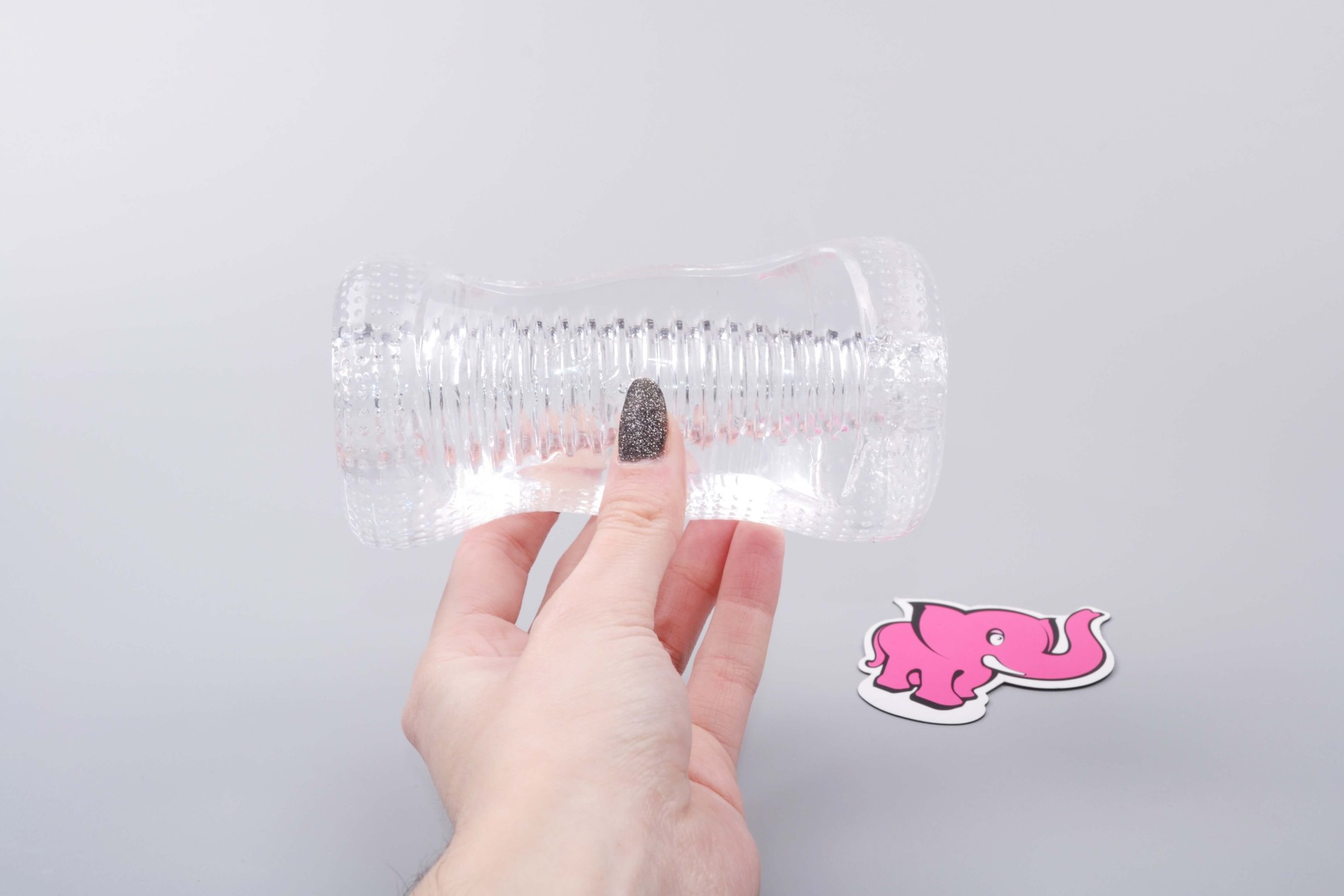 Masturbátor Clear Jack, v ruke
