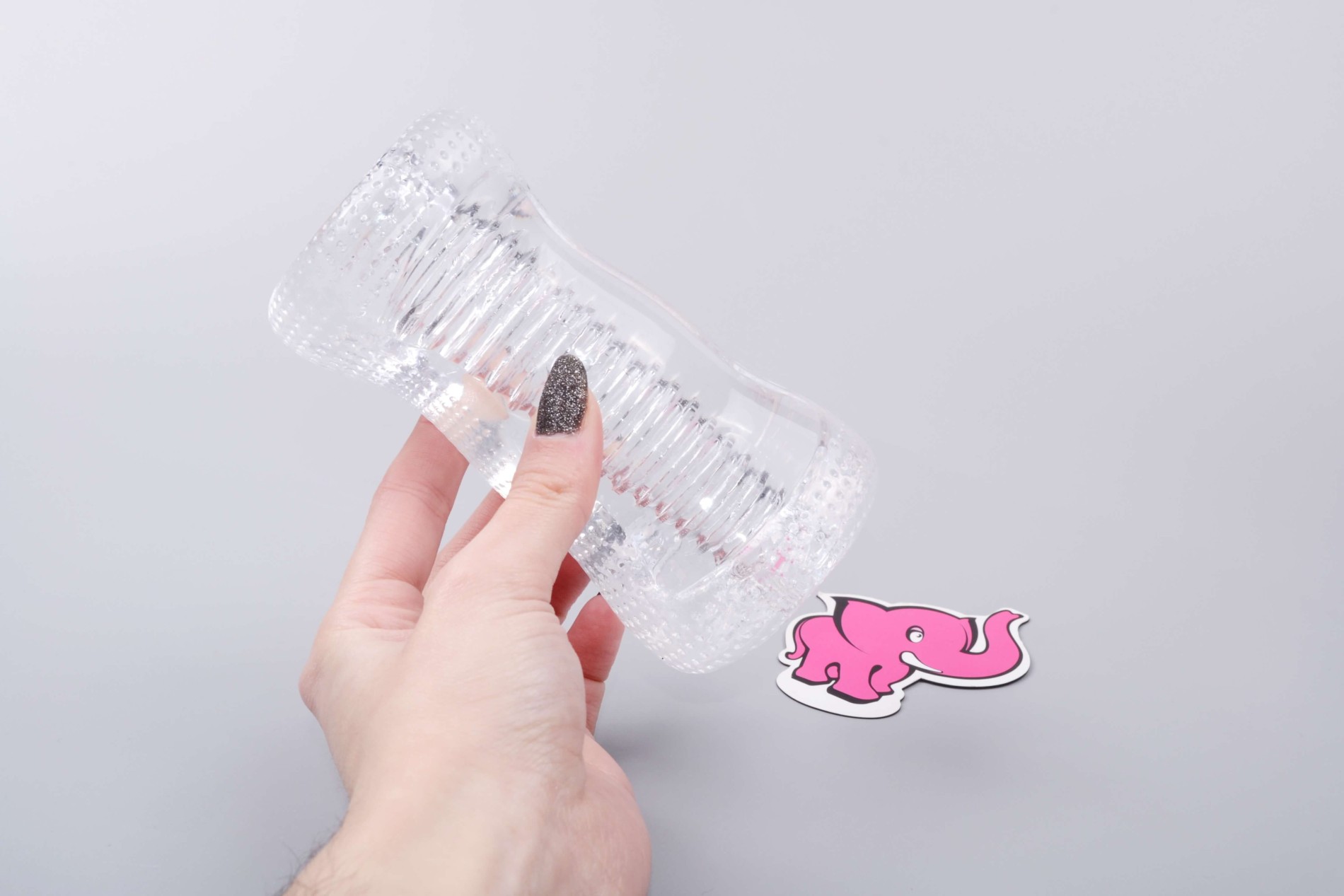Masturbátor Clear Jack, v ruke