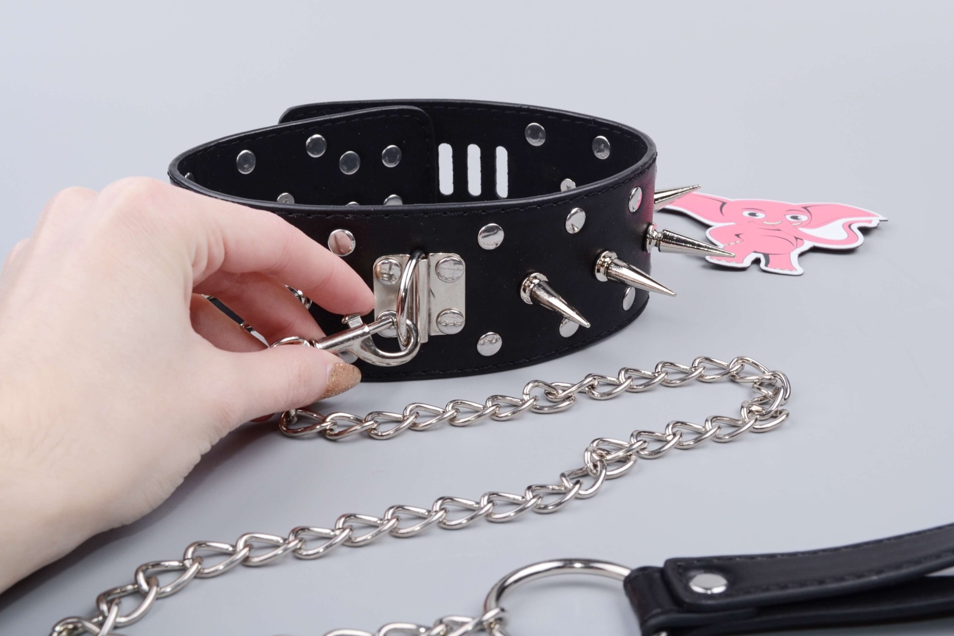 Obojok s ostňami a vodítkom Spiky Dom