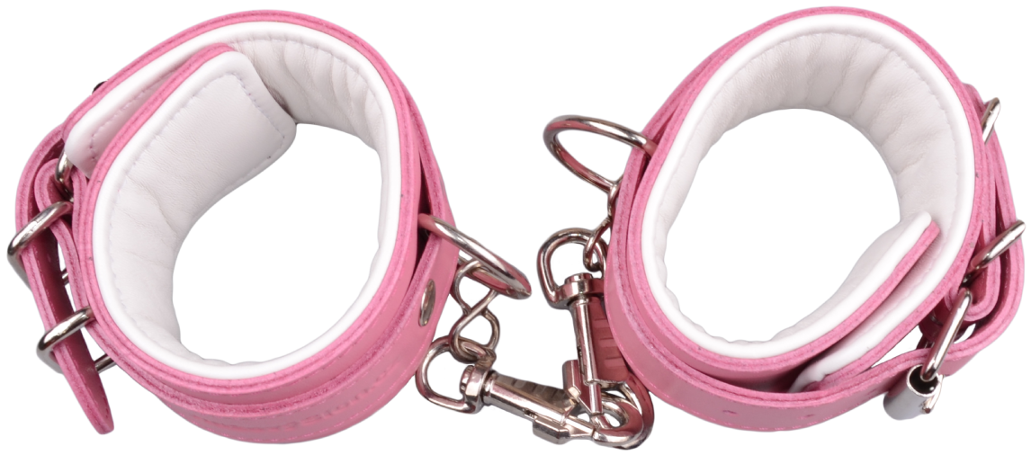 Kožené putá na ruky Ružový Slon