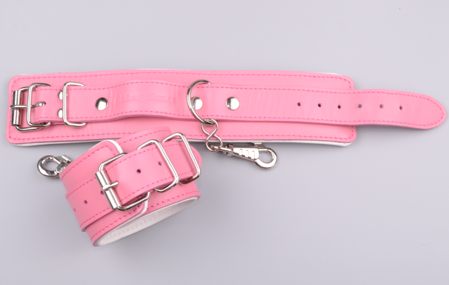 Kožené putá na ruky Ružový Slon