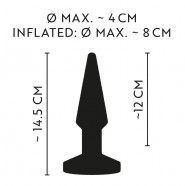 RC nafukovací vibračný análny kolík s diaľkovým ovládaním (14,5 cm)