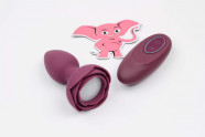 Svietiaci análny kolík s dotykovým tlačidlom Rose Flash (9,5 cm)