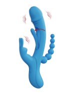 TRILUX Kinky Finger Rabbit Vibrator with Anal Beads Blue