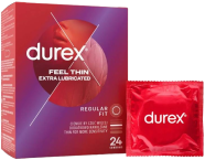 Durex Feel Thin Extra Lubricated – tenké kondómy (24ks)